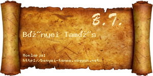Bényei Tamás névjegykártya